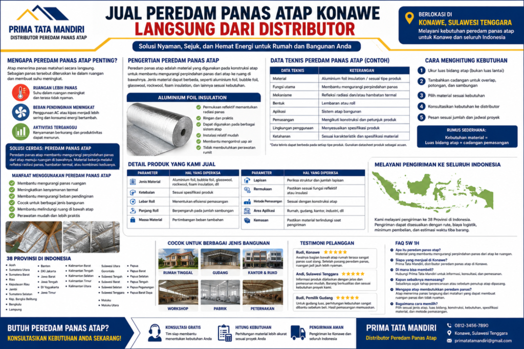 Distributor Peredam Panas Atap Konawe Langsung Dari Distributor